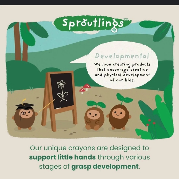 Sproutlings Natural Soy & Beeswax Crayons 8 Piece Count Multicolor Vibrant NEW - Picture 7 of 11